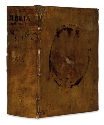 (BIBLE IN LATIN.)  Biblia sacra veteris et novi testamenti, secundum vulgatam versionem. Part 1 (of 3):  Old Testament.  1599